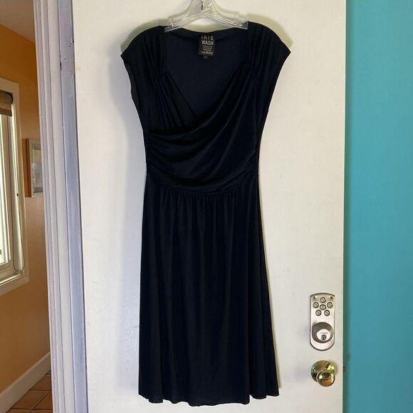 IRIE WASH Women’s Black Jersey Stretch Dress Size L Made in France Fits Size 8 - Picture 5 of 12